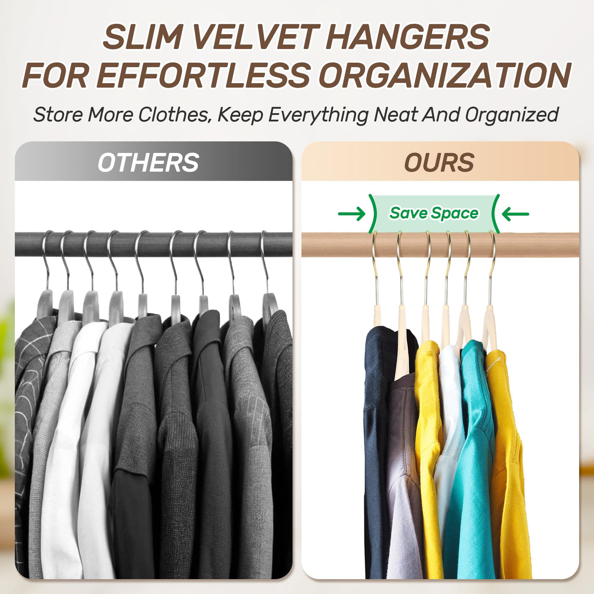 Sishynio velvet hanger with notched shoulders supports shirts and tops
