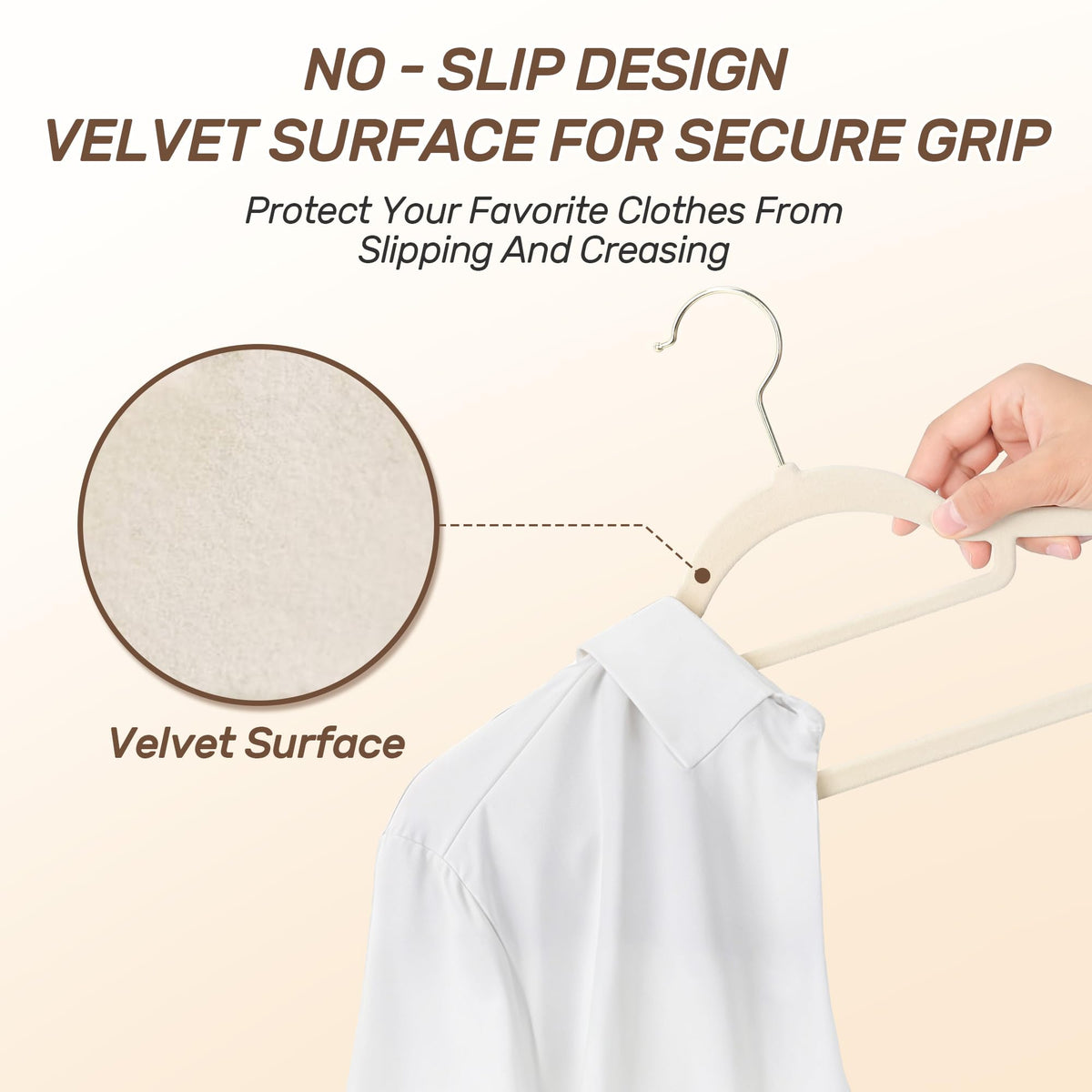 Sishynio slim-profile velvet hanger helps maximize closet space