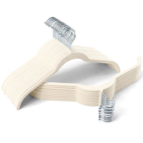 Sishynio ultra-slim profile hangers save closet space while organizing garments.