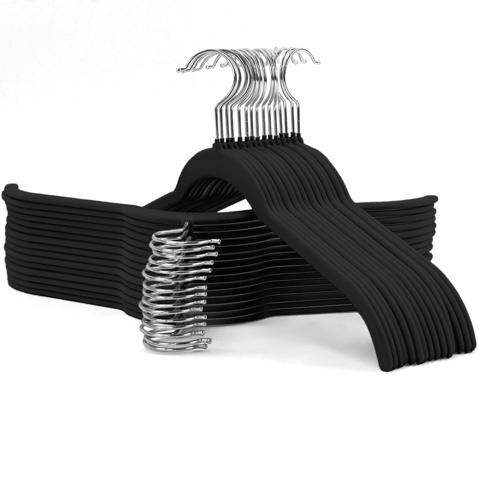 Sishynio velvet hanger with slim profile saves closet space and keeps outfits tidy.