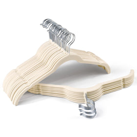 Sishynio velvet shirt hanger with 360° swivel hook for easy access.