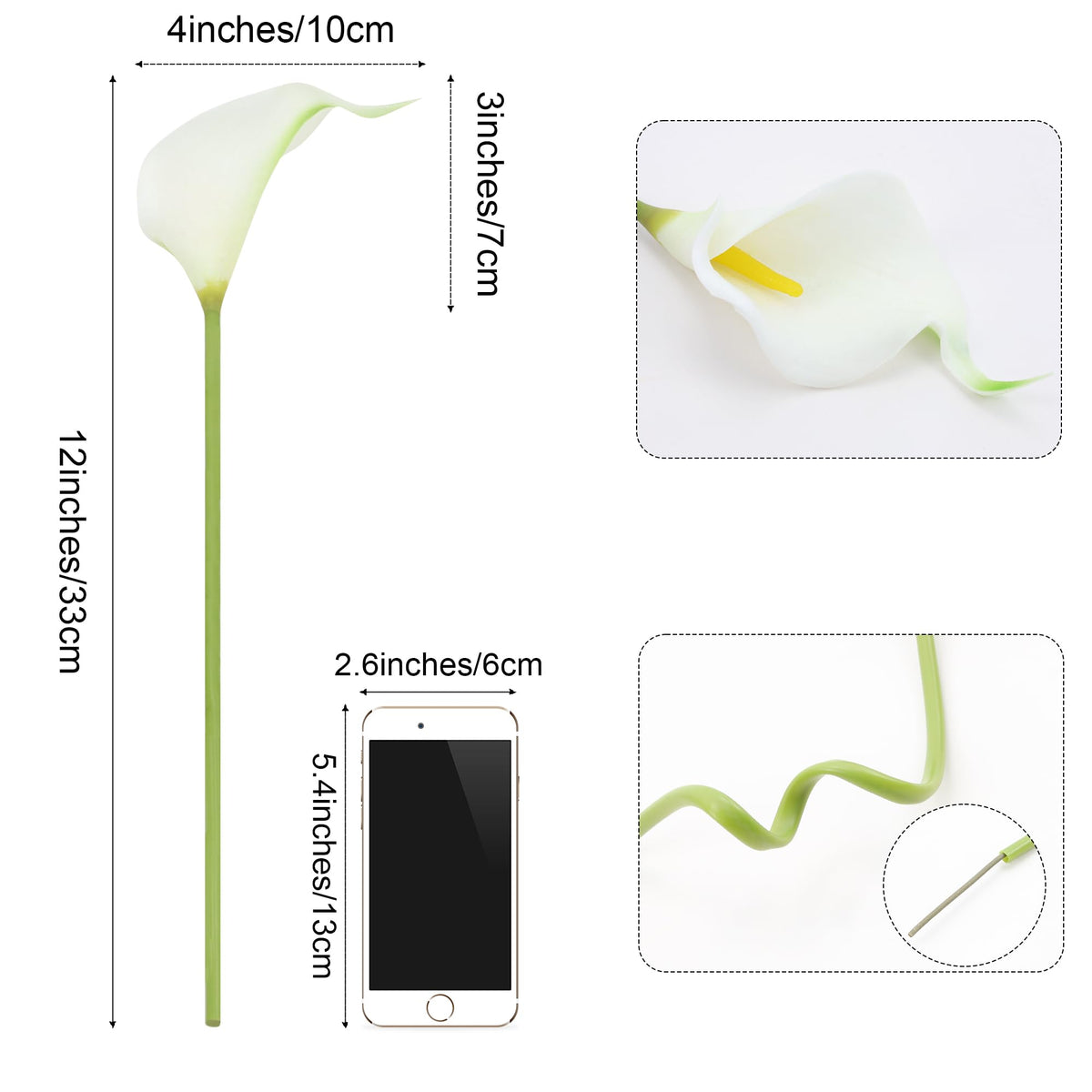 SITUMEIZI white artificial calla lilies arranged as a wedding centerpiece idea.