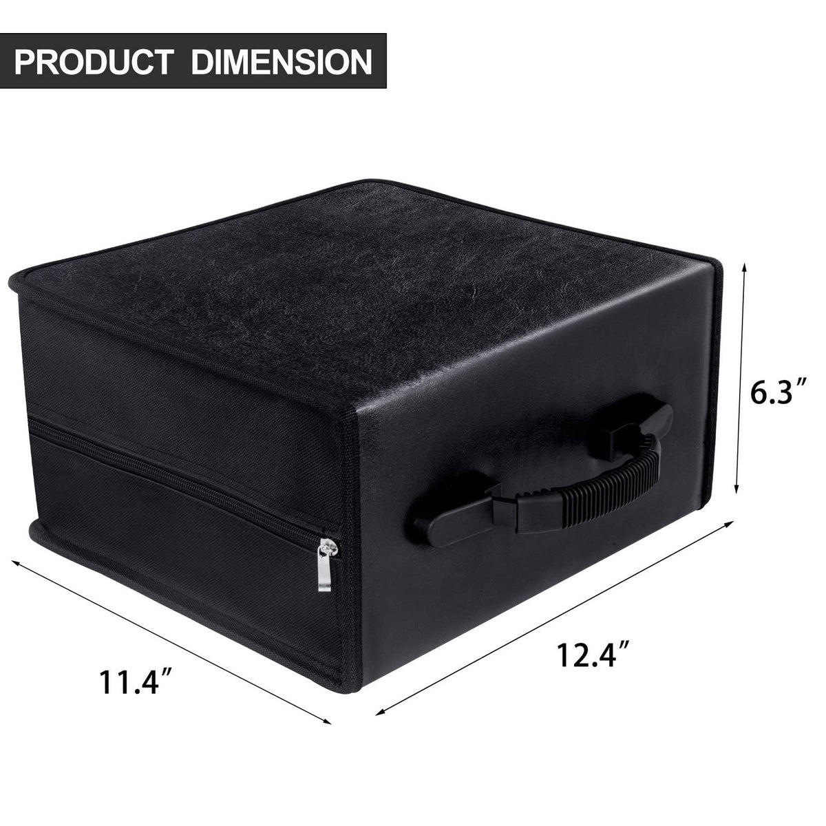 Siveit 400-capacity CD/DVD case closed with strap for easy transport.