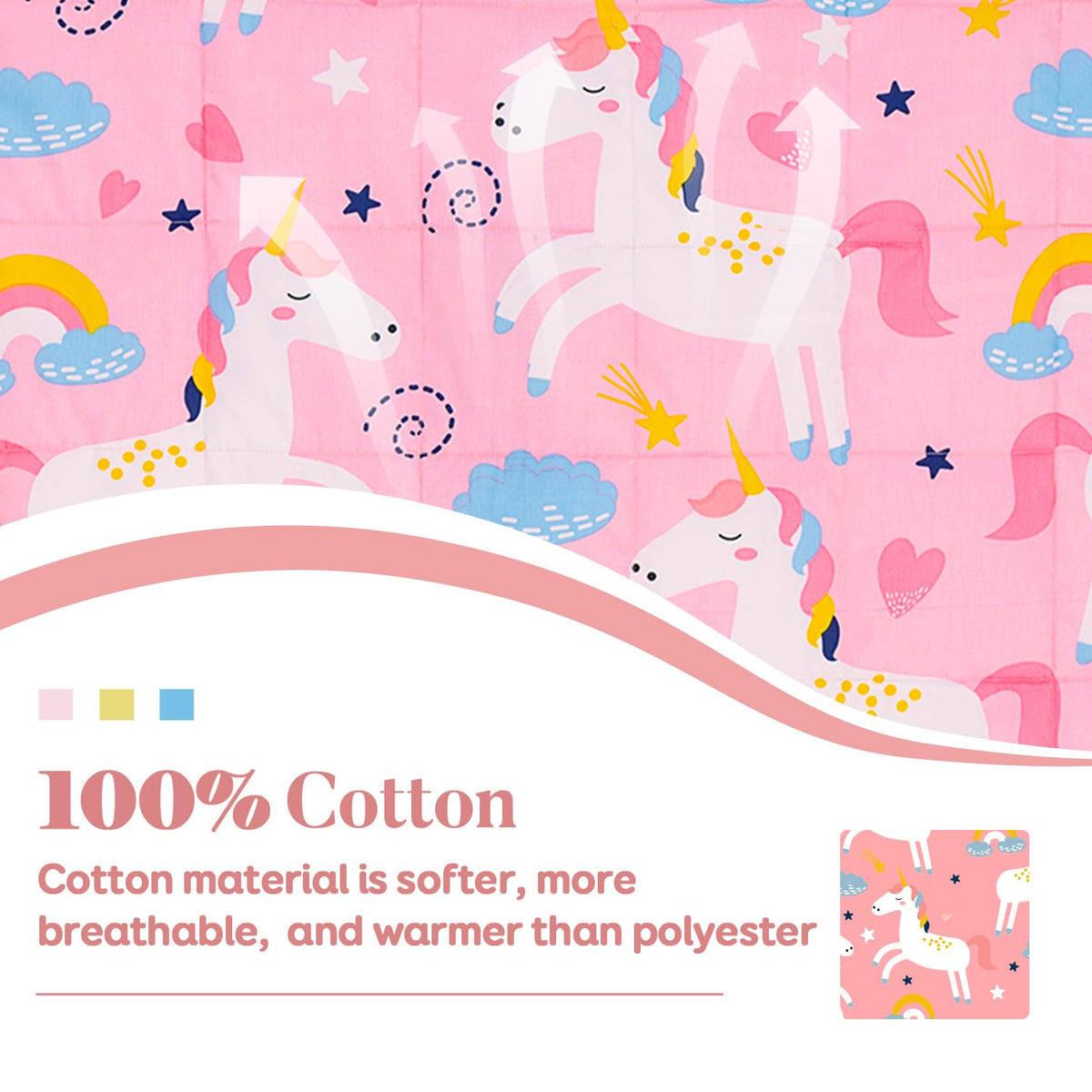 Sivio weighted blanket folded on bed demonstrates drape-free, secure coverage.