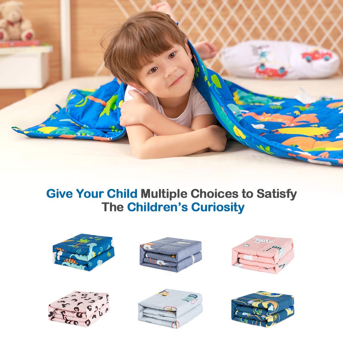 Sivio blue dinosaur blanket packaged as a thoughtful gift.