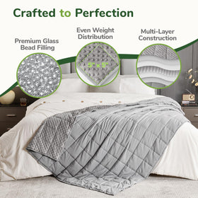 Sivio blanket on bed demonstrates calming year-round comfort