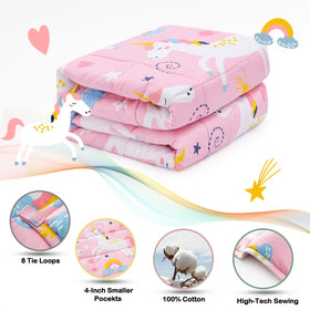 Sivio weighted blanket care tag shows machine washing in cold water.