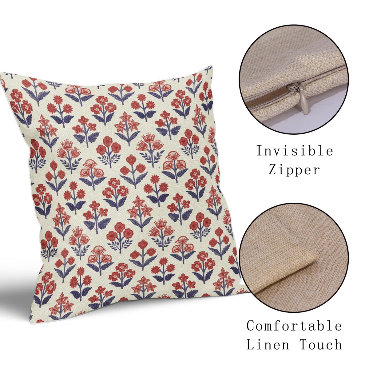 Sivirary double-sided pillow cover with hidden zipper for easy use