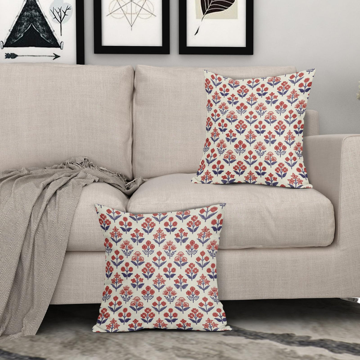 Sivirary 4th of July decor pillow cover in a vintage floral print