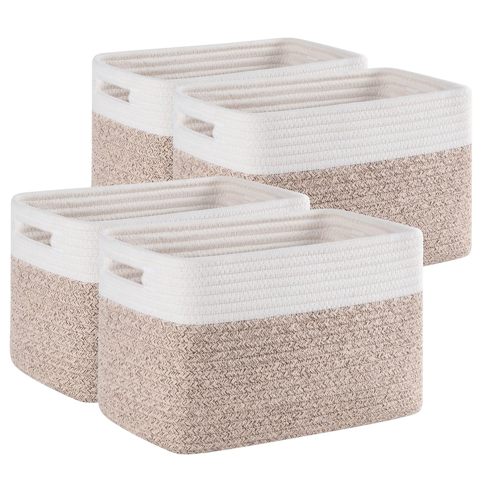 SIXDOVE 4-pack storage baskets on a shelf add organized charm.