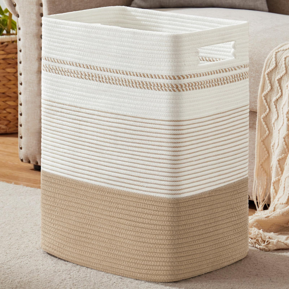 SixDOVE 80L laundry basket stands tall for efficient storage.