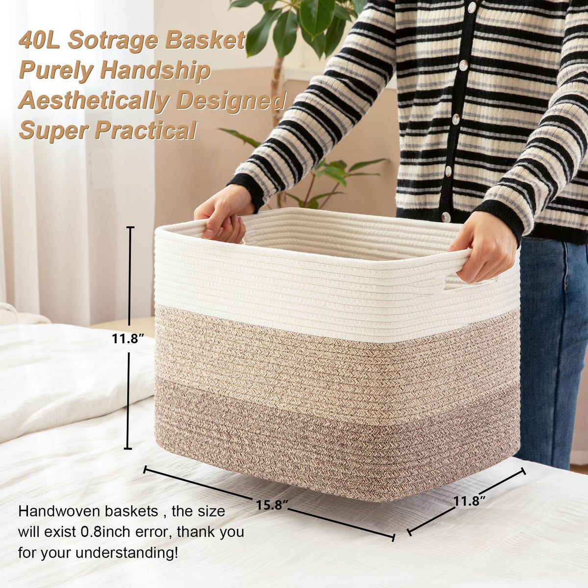 SixDOVE decorative stitching basket adds elegant touch to any room.