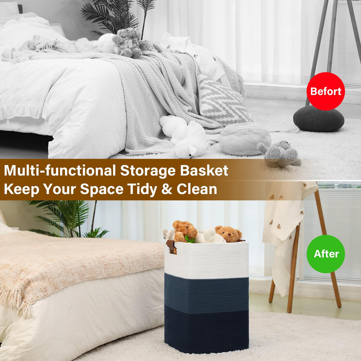 SixDove gradient blue hue enhances decor while keeping essentials neatly stored.