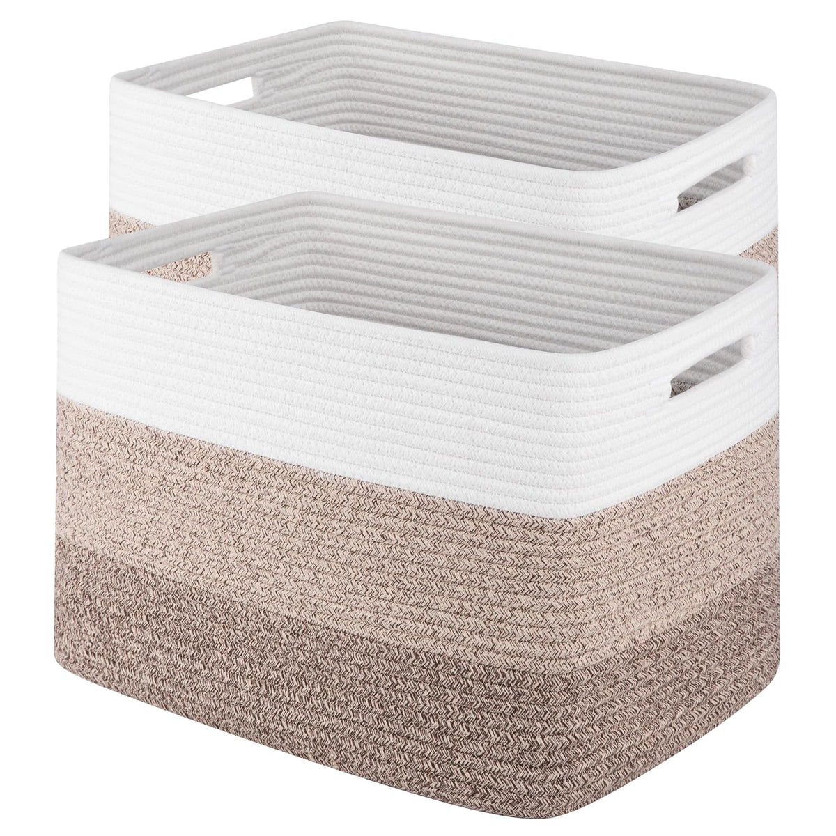 SixDOVE gradient brown storage basket on a shelf for neat organization.