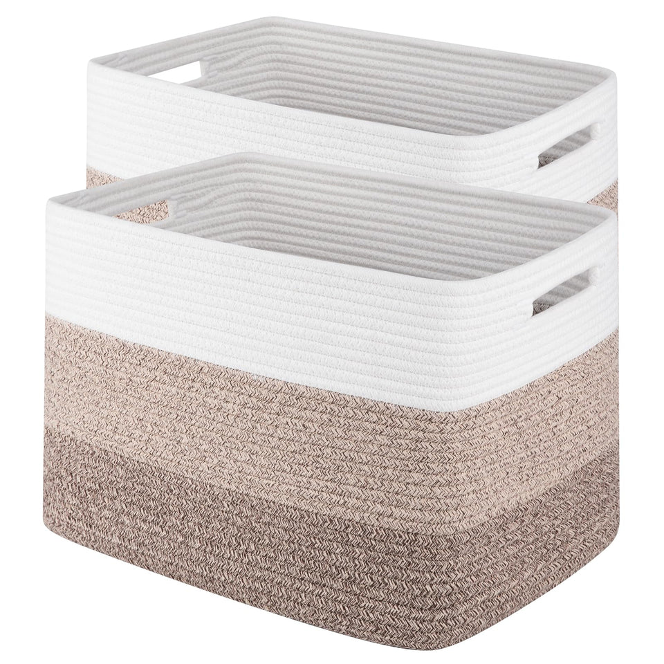 SixDOVE gradient brown storage basket on a shelf for neat organization.