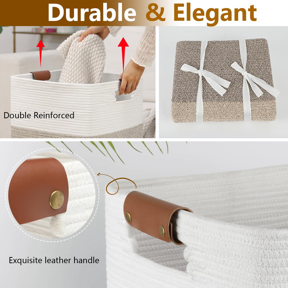 SIXDOVE leather handles detail for easy carrying and style