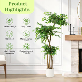 SIYEGIFT ficus tree styled for office decor and reception areas.