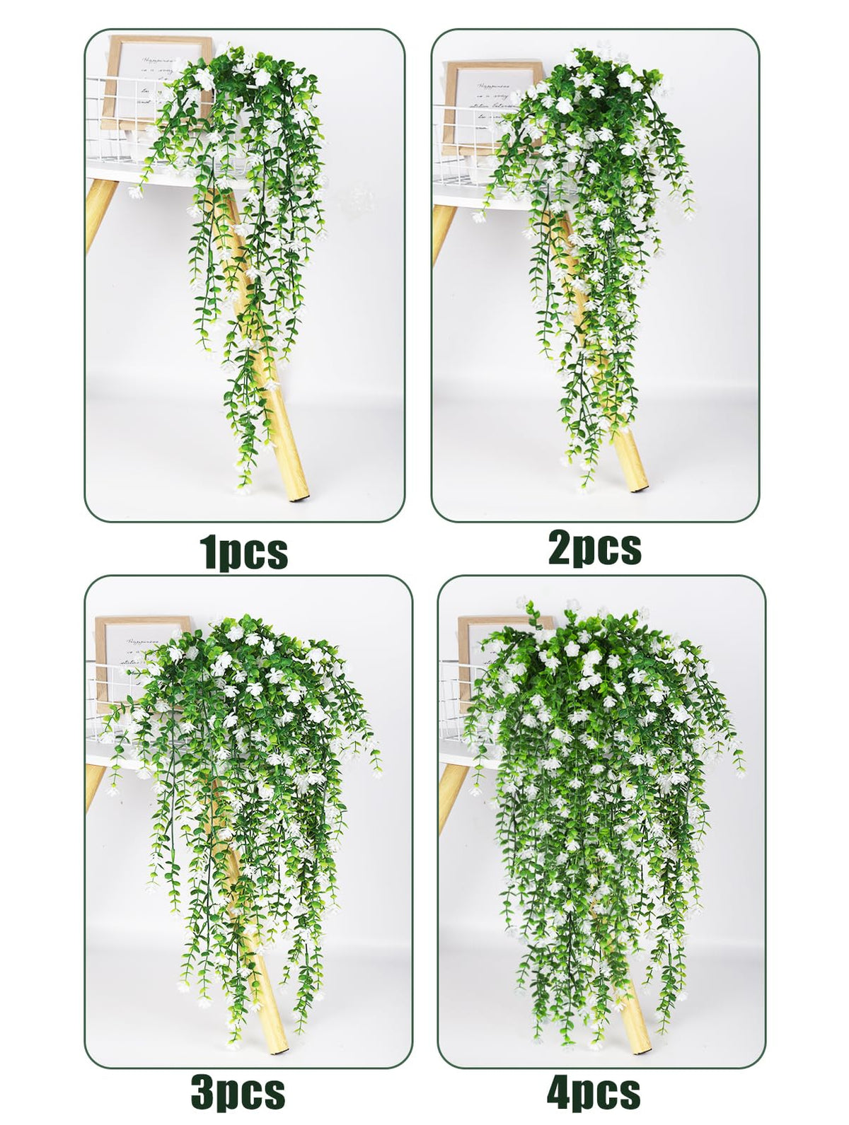SJL UV-resistant hanging ferns maintain color without pruning.