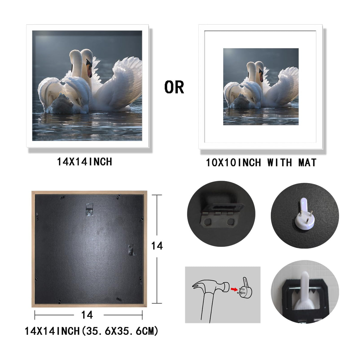 SKAOTUS solid pine frame offers stable support for photos and art.