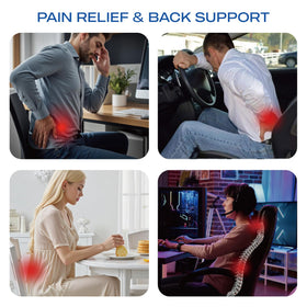 Skechers Memory Foam Lumbar Pillow in car seat for travel support