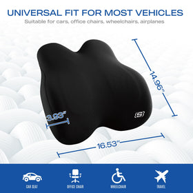 Skechers Memory Foam Lumbar Pillow side view highlighting contour and fit