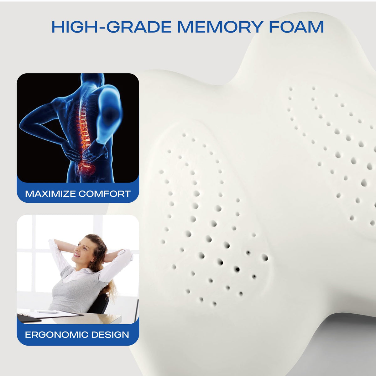Skechers Memory Foam Lumbar Pillow at home for comfortable seating