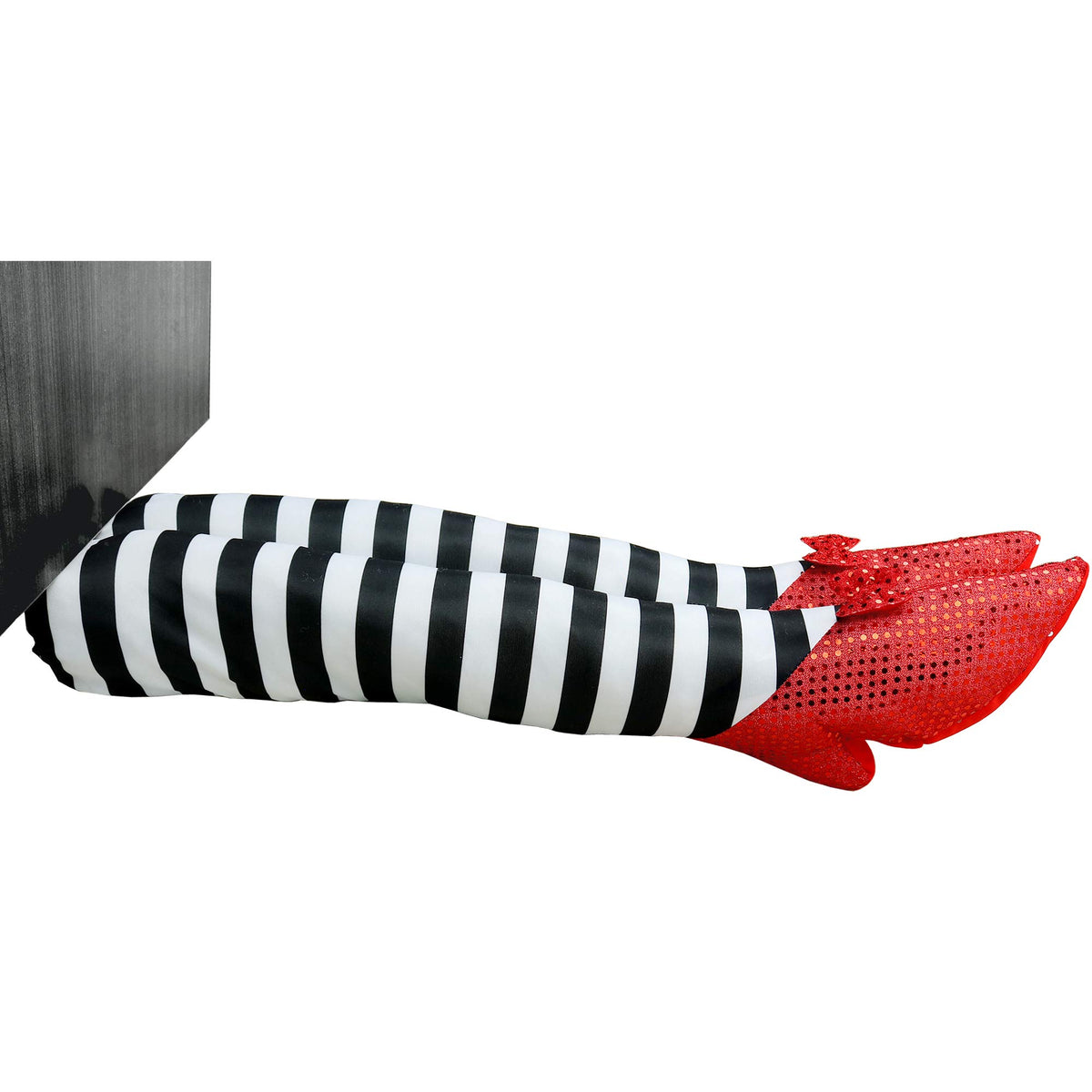 Skeleteen Wicked Witch Legs prop on porch for Halloween ambiance