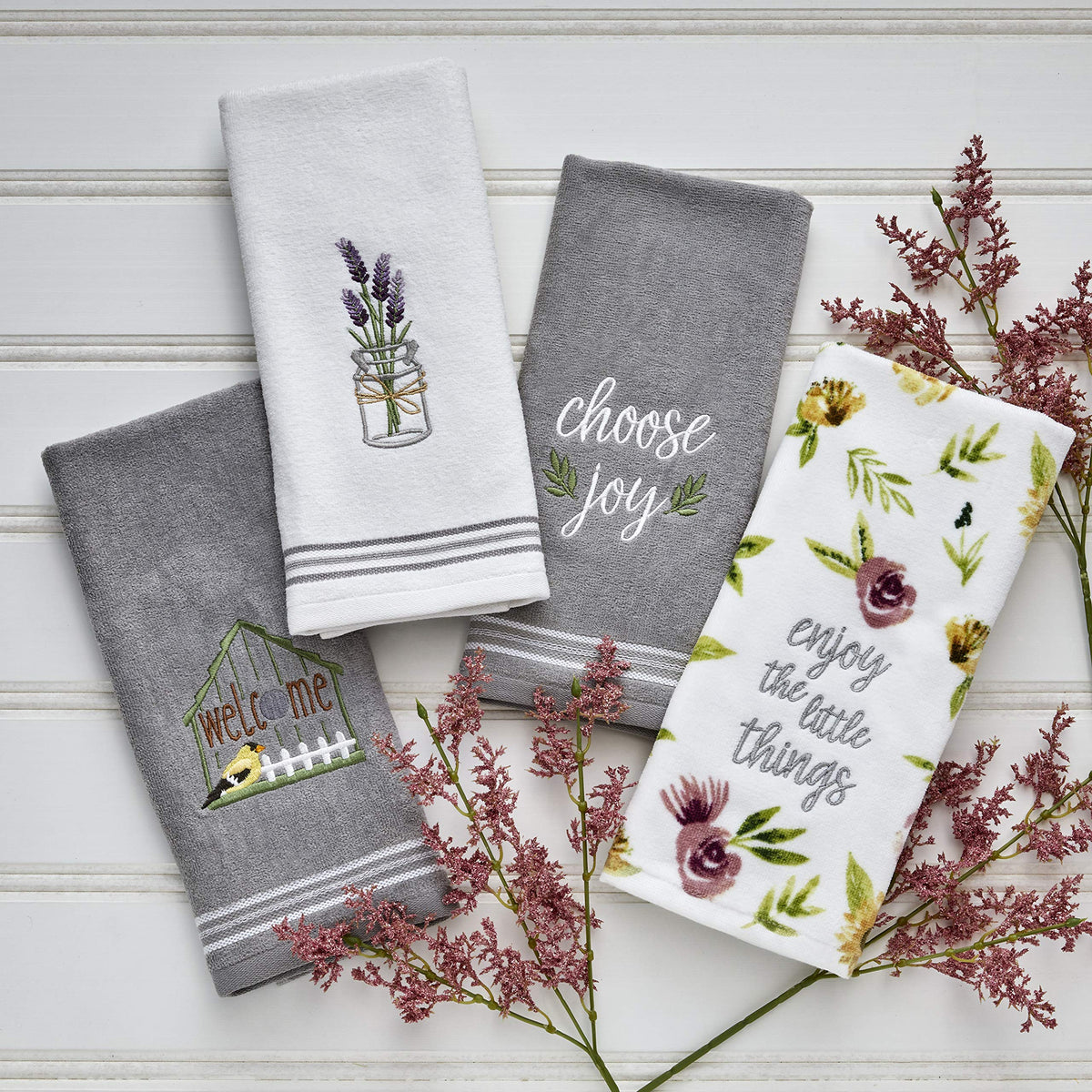 SKL Home towel in white with 16x25 size is guest-friendly.