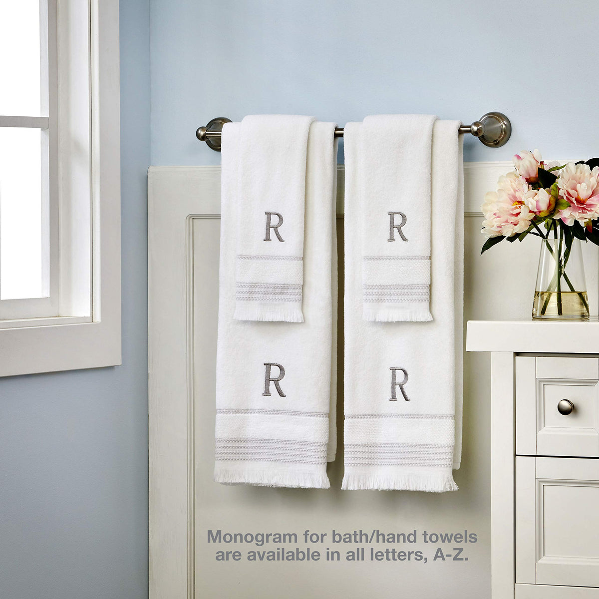 SKL Home self-fringe hem detail finishes towels with a polished, hotel-inspired look