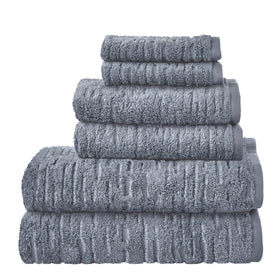 SKL Home CloudSoft bath towels in smoke blue with premium loft and plushness