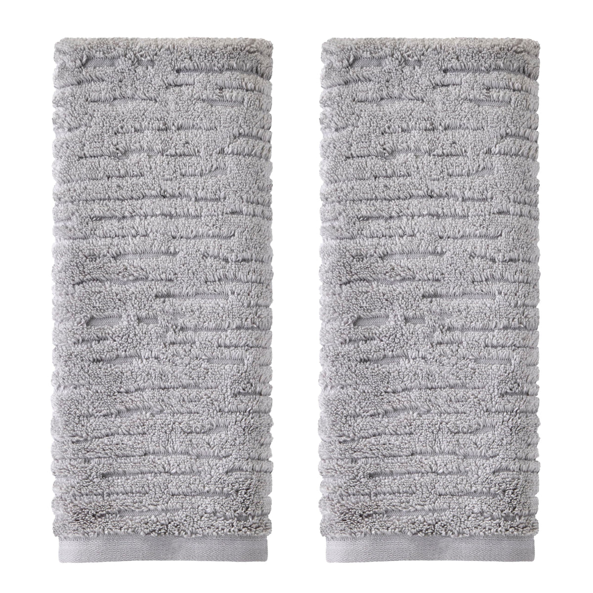 SKL Home CloudSoft cotton hand towel gray close-up shows plush pile for spa-like softness