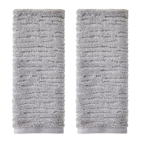 SKL Home CloudSoft cotton hand towel gray close-up shows plush pile for spa-like softness