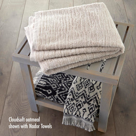 SKL Home CloudSoft hand towels folded closeup highlighting durability