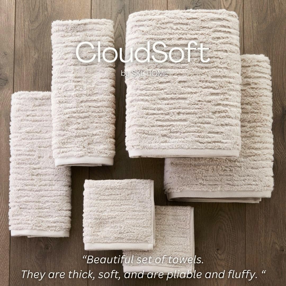 SKL Home CloudSoft washcloths 13x13 inches for compact refreshment