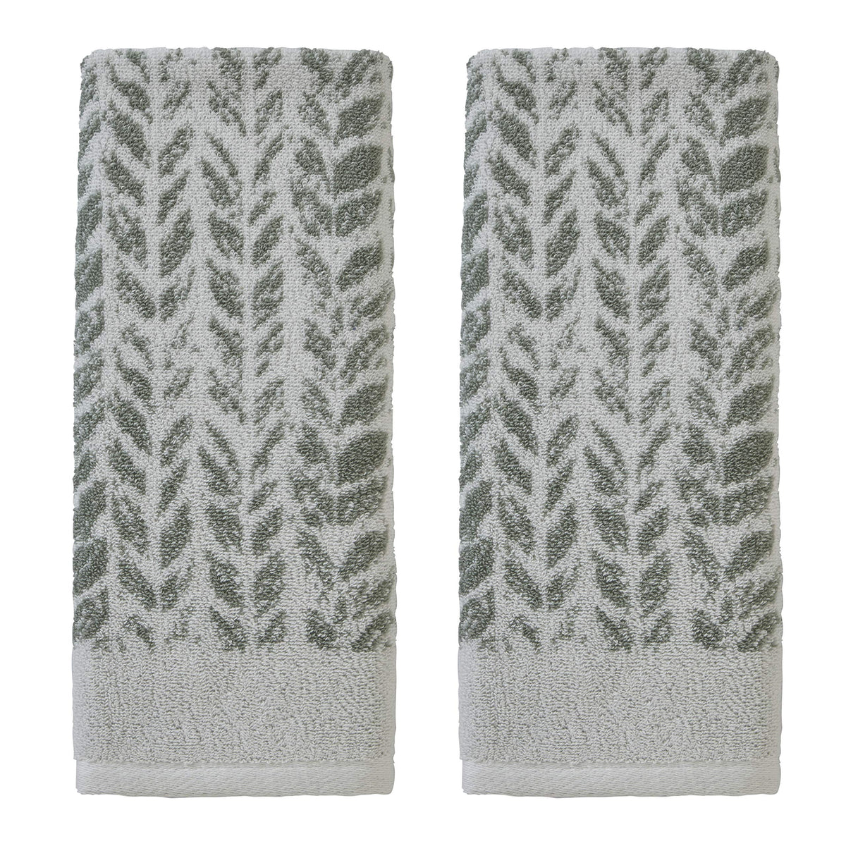 SKL Home Distressed Leaves hand towel close-up illustrates plush Turkish cotton