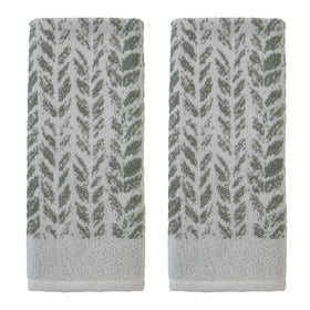 SKL Home Distressed Leaves hand towel close-up illustrates plush Turkish cotton