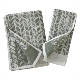 SKL Home Distressed Leaves hand towel adds a decorative touch to baths