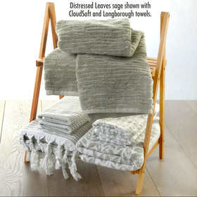 SKL Home Distressed Leaves hand towel designed for guest-ready bathrooms