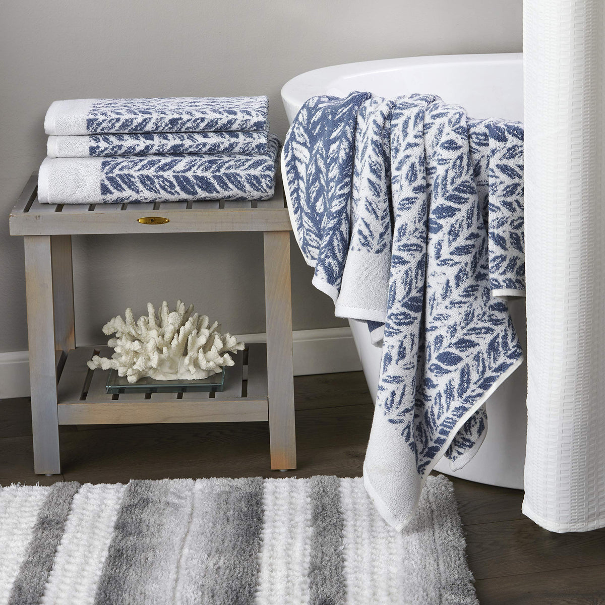 SKL Home distressed leaves hand towel 16 by 26 inches size display