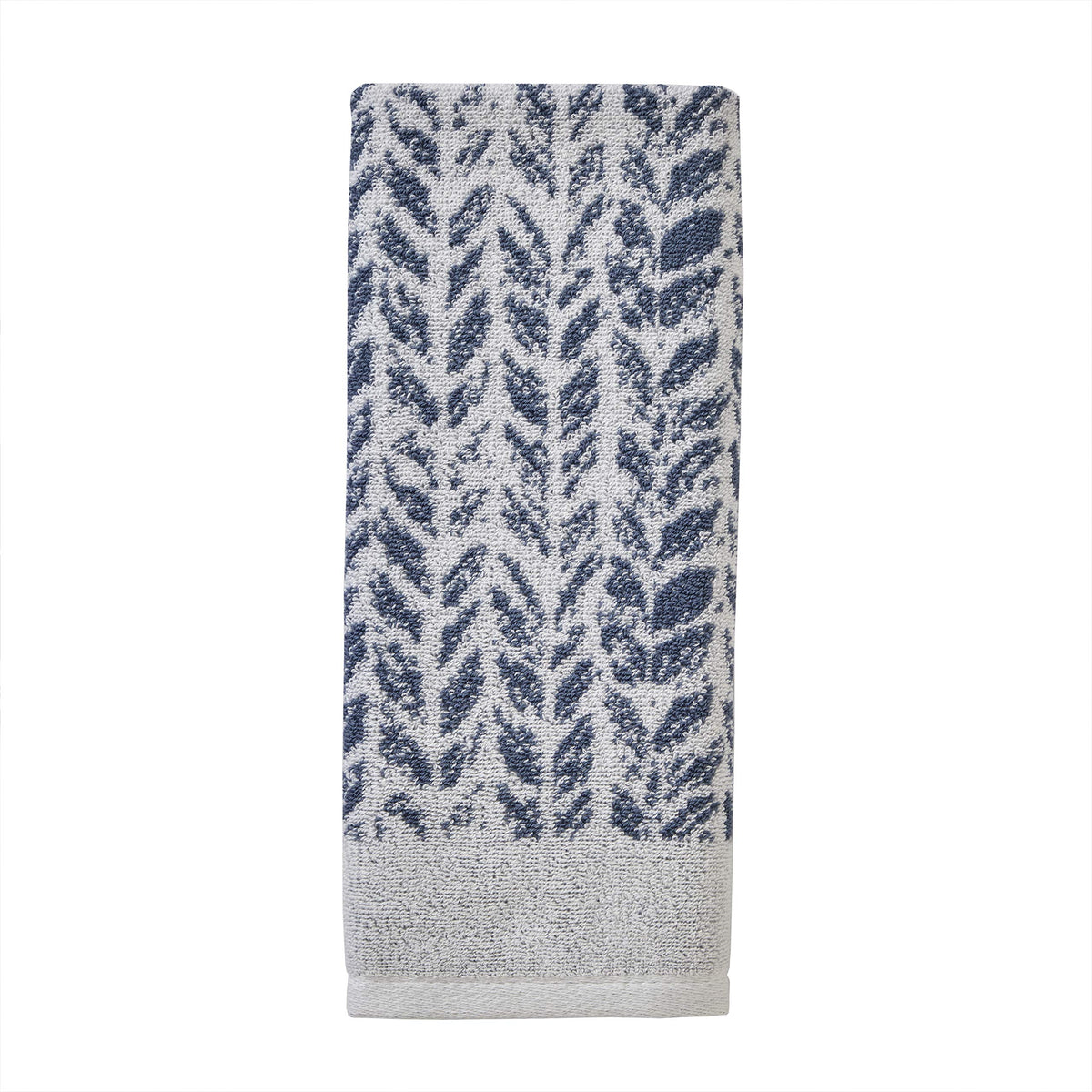 SKL Home distressed leaves hand towel jacquard texture close-up for stylish bath decor