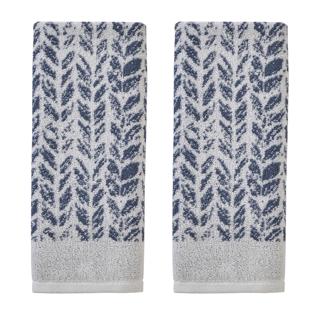 SKL Home distresse d leaves hand towel pattern close-up showing soft, absorbent Turkish cotton