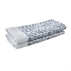 SKL Home distressed leaves hand towel premium Turkish cotton fibers close-up