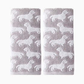 SKL Home dog hand towel with a puppy design brightens the bathroom