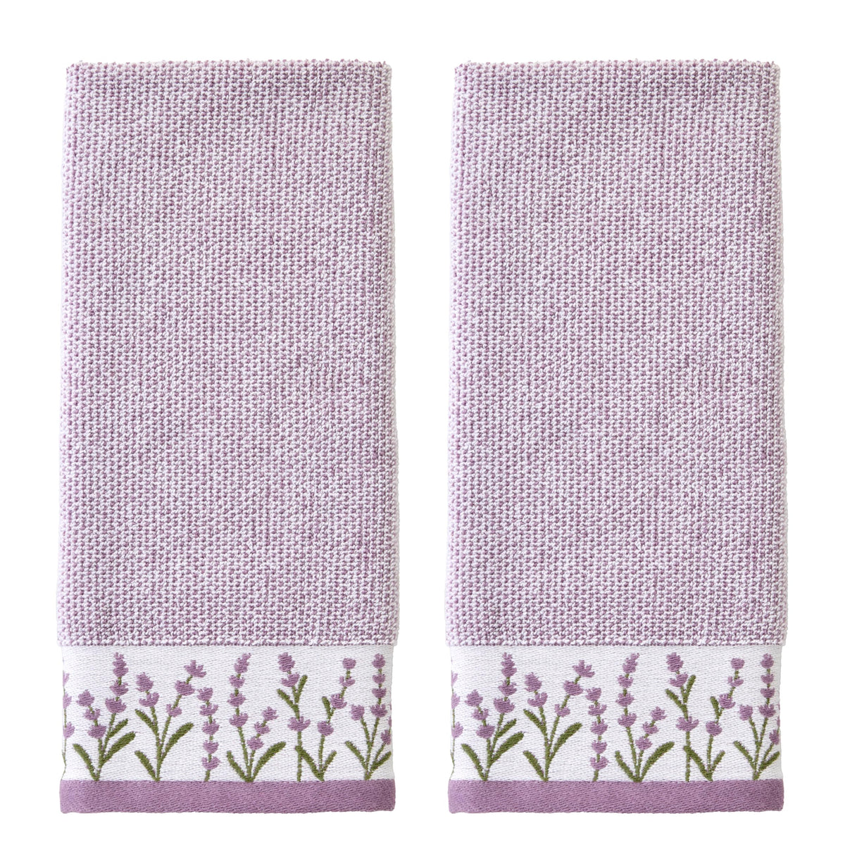 SKL Home lavender border 2pc hand towel set in soft cotton for daily use