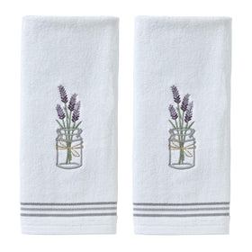 SKL Home lavender hand towel 2-pack with plush cotton velour for daily bath use.