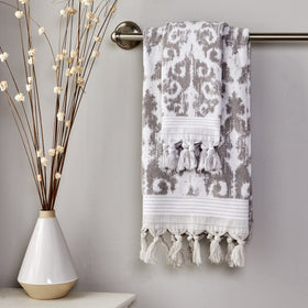 SKL Home Mirage Fringe towel texture close-up reveals premium Turkish cotton and lasting softness