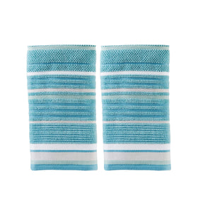SKL Home Seabrook Stripe 2pc towel set with textured stripes for spa-like bath