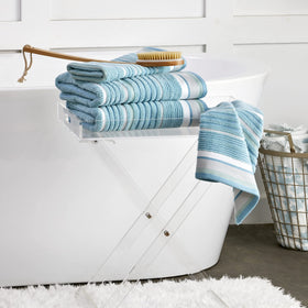 Seabrook Stripe 16x26 towel suited for daily bath or kitchen tasks