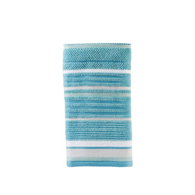 Seabrook Stripe towel closeup reveals plush cotton and sculpted finish