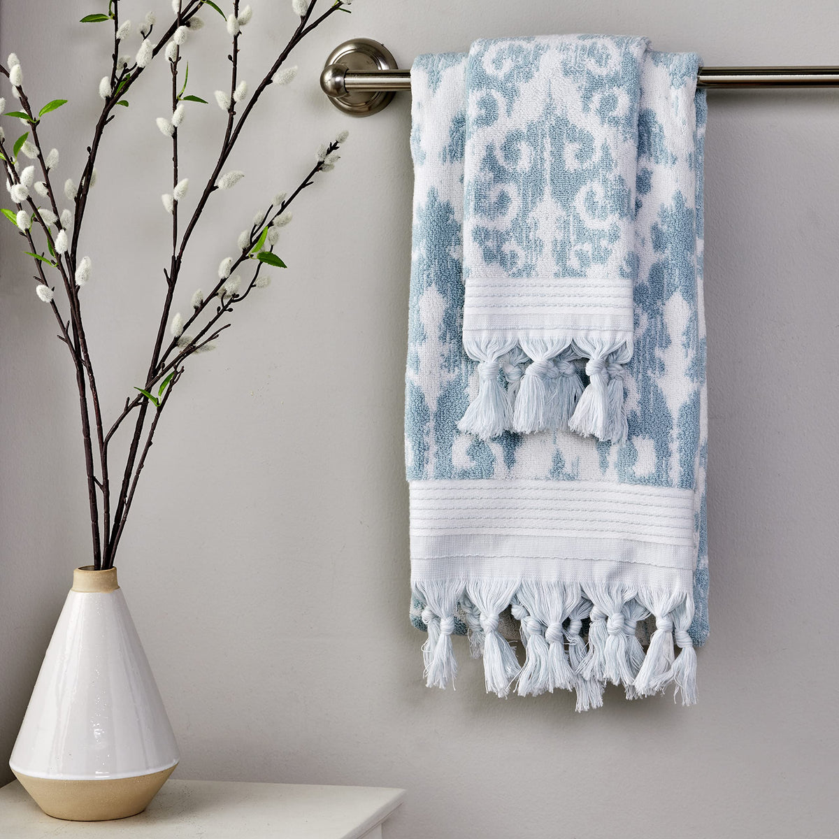 Turkish cotton weave in aqua emphasizes softness and durability
